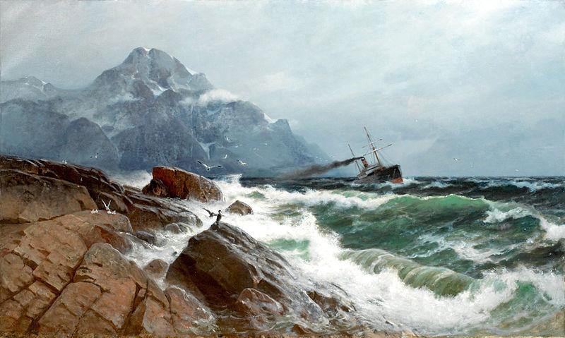 Carl Wilhelm Barth Marine Norge oil painting art
